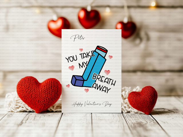 Personalised 'Take my breath away' Card