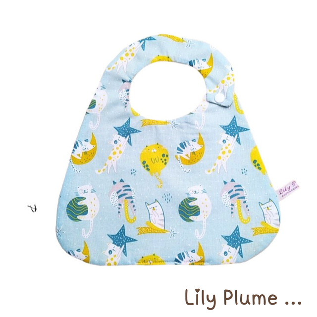 Bavoir pression chat rêveur