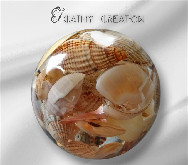 Boule avec inclusion de coquillages 