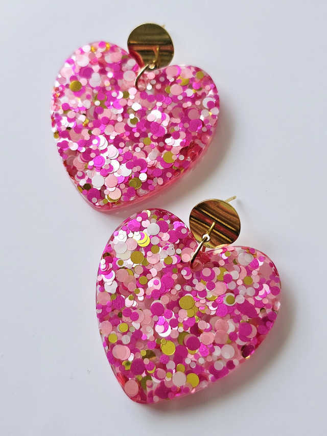 KISS'KISS aux paillettes roses, dorées & fushias 
