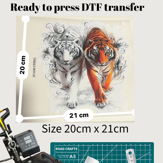 Pair of tigers DTF print