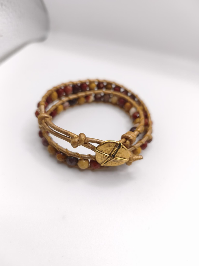 Bracelet double rang mokaite