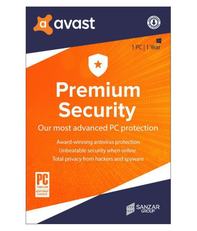 Avast Premium Sécurité avec nettoyeur cleanup et VPN 1ere année