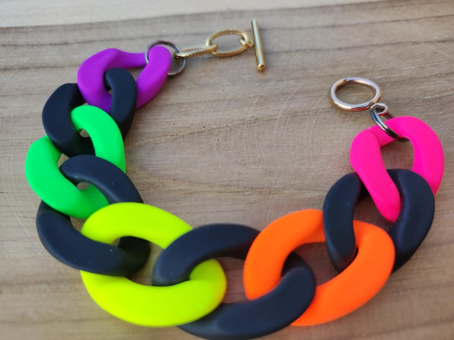 Bracelet Grosse Maille &#039;Fluo Mat&#039;