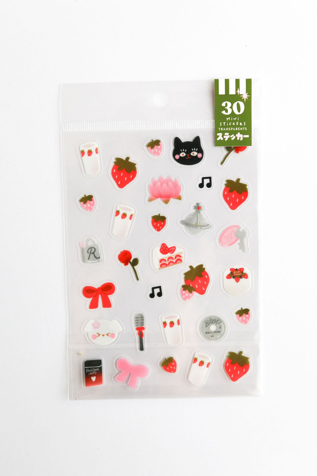  Planche de 30 mini stickers transparents Nana