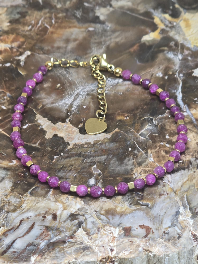 Bracelet Rubis à facettes 0,3 cm