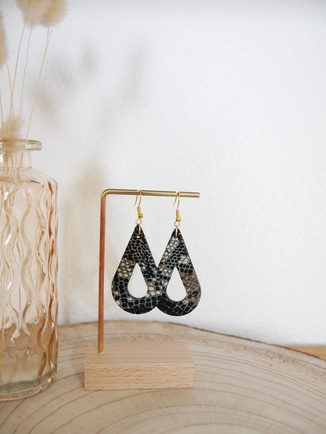 LÉSIA python noir / blanc / marron