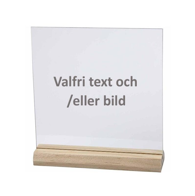 Glasplatta med träställning