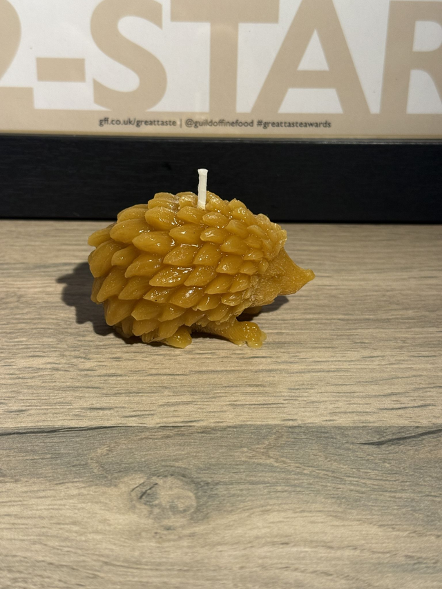 Hedgehog Shaped Candle (Small) - 100% Beeswax (2)