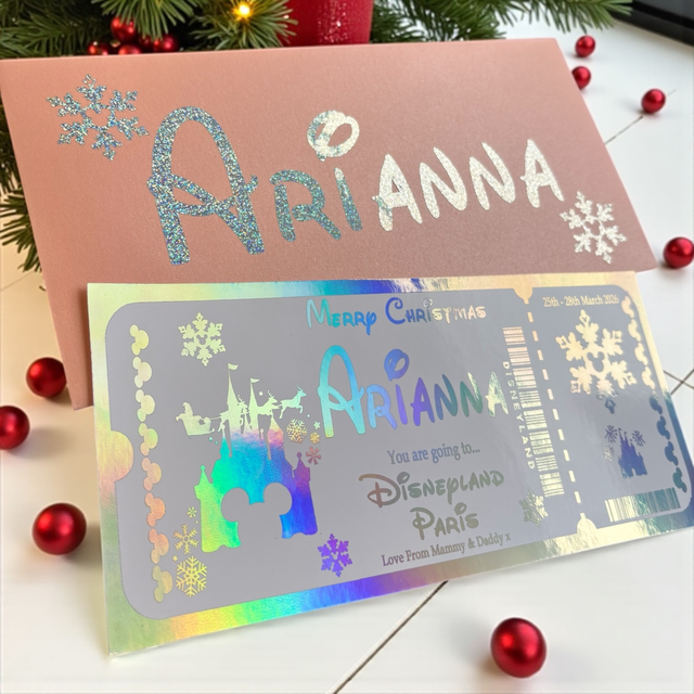 Disneyland Christmas ticket boarding pass 