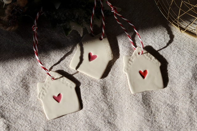 Lot de 3 suspensions mini-maisons