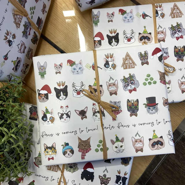 Wrapping paper - Santa Paws Dogs