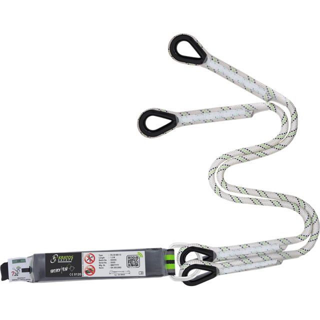 Longe tressée en fourche avec absorbeur d’énergie KRATOS Hope