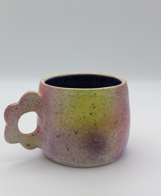 Mug fleur splash interieur bleu royal