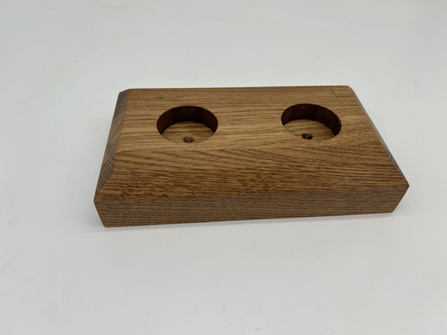 Solid Oak double tea light candle holders