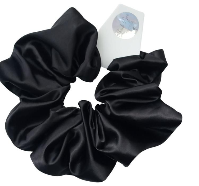 Black Satin Scrunchie 