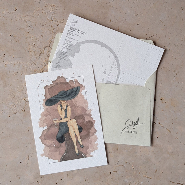 Carte postale - Vin Nature - The Great Hat on the Bottle