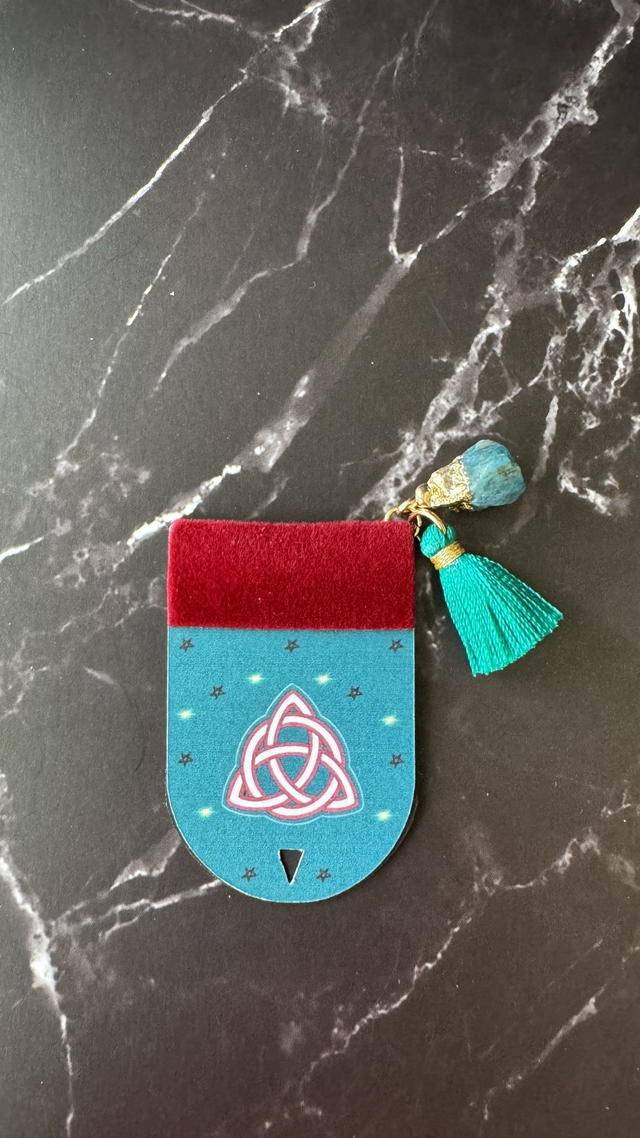 Marque-page Wicca, bleu canard