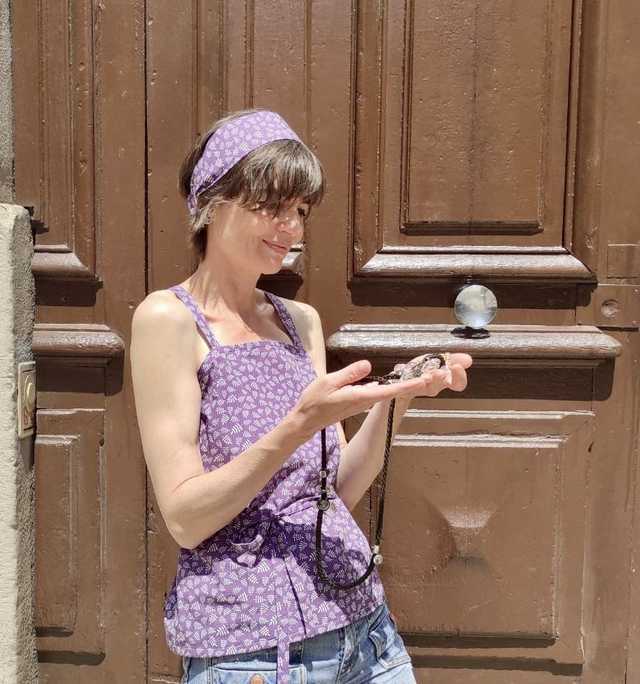 Top MiKro feuilles violet