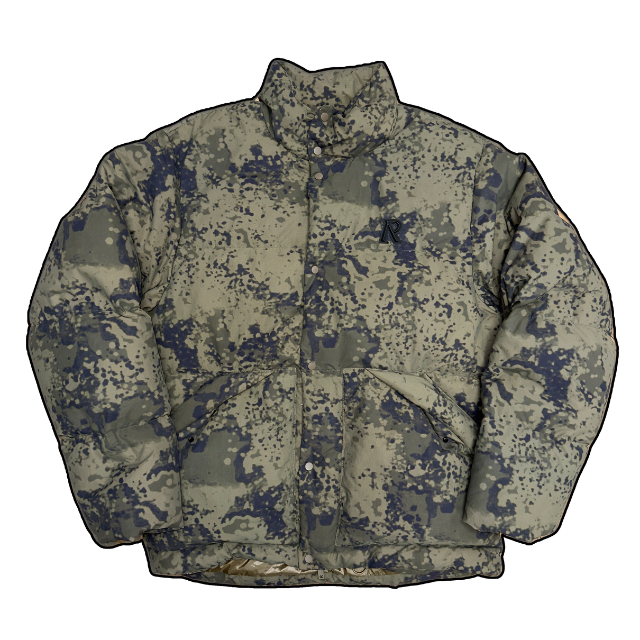 Represent Camo Puffer Jacket - S
