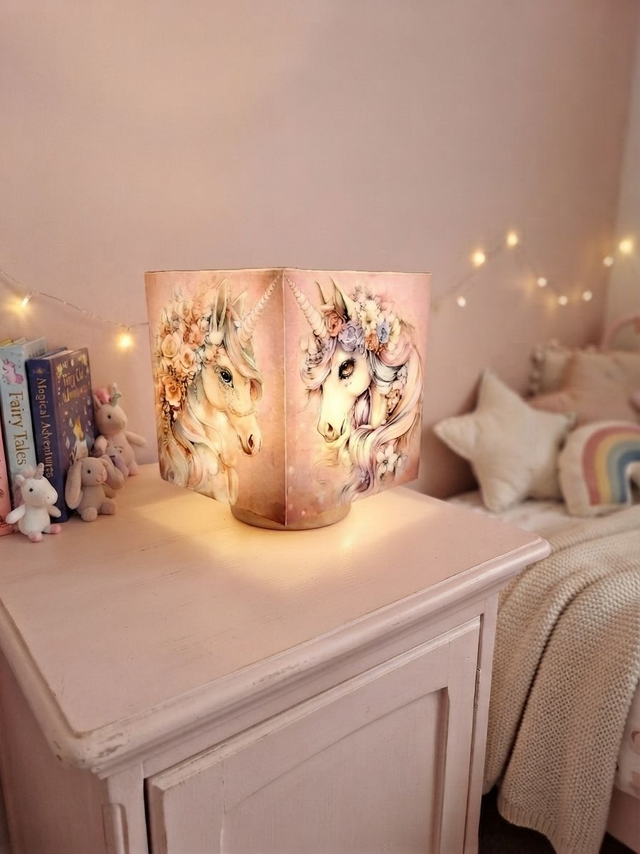 Lampe d'ambiance en cire 12x12cm - "Licorne"