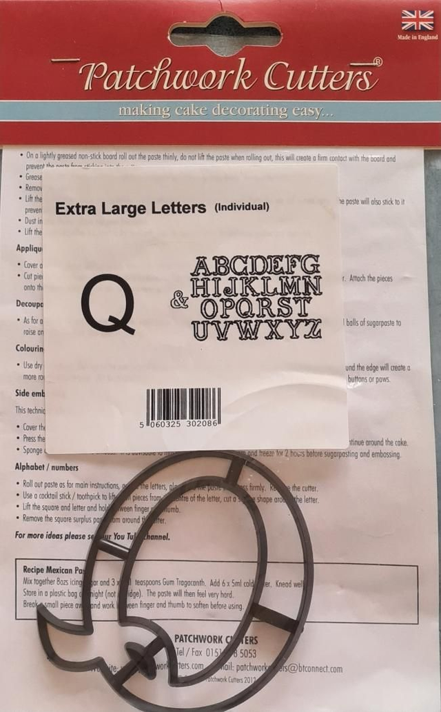Patchwork cutters Marion Frost extra large letters Q
