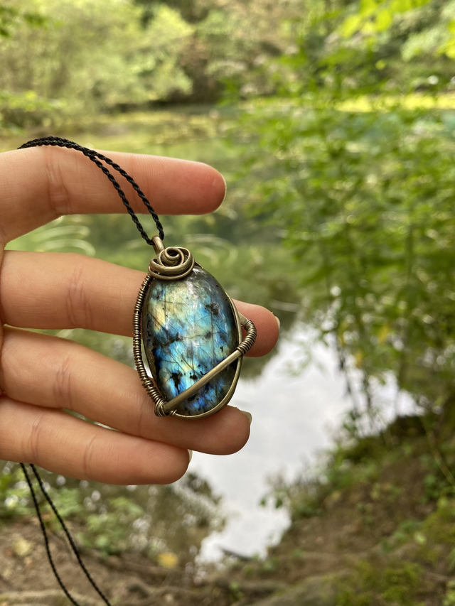 Wire Wrapped Labradorit Kette