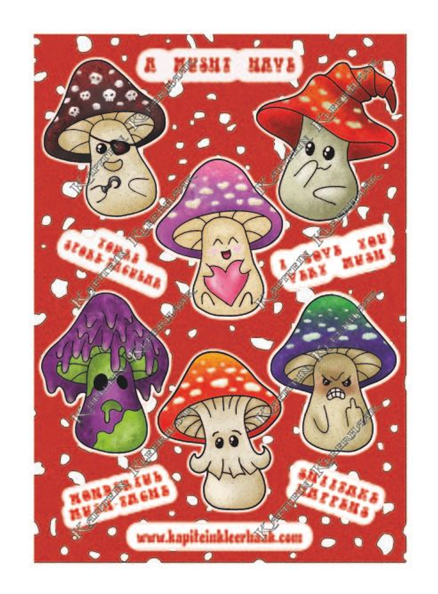 Stickervel - Mushrooms