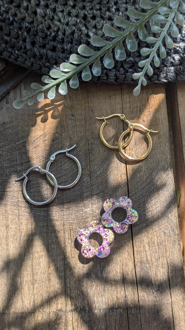 Boucles d&#039;oreilles fleurs 