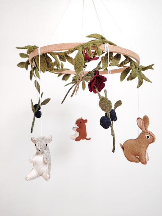 Promenade champêtre - Mobile bébé lapin et souris