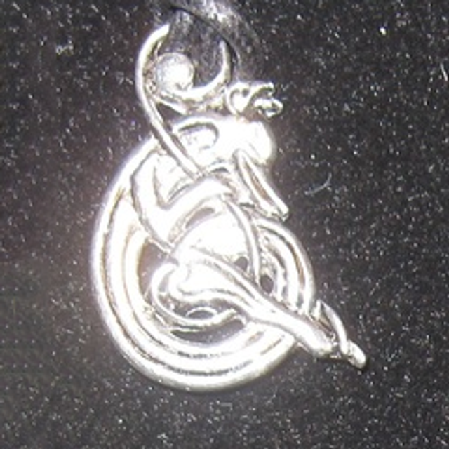 Pewter pendant (sitting beast)
