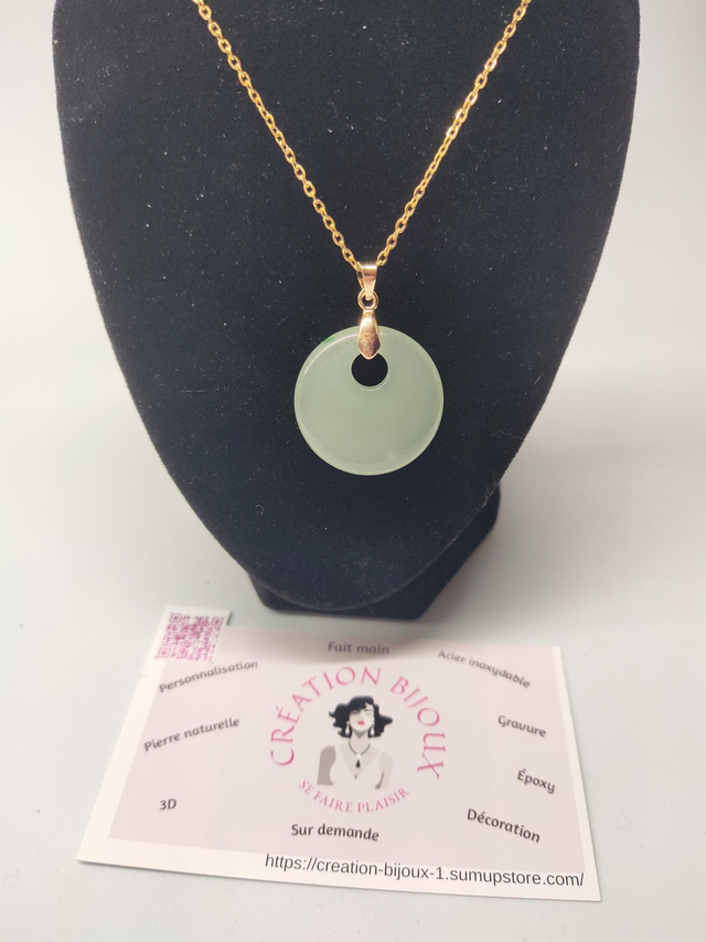 Collier donuts aventurine verte