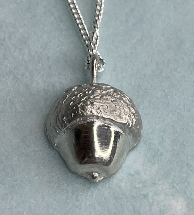 Acorn necklace in fine silver