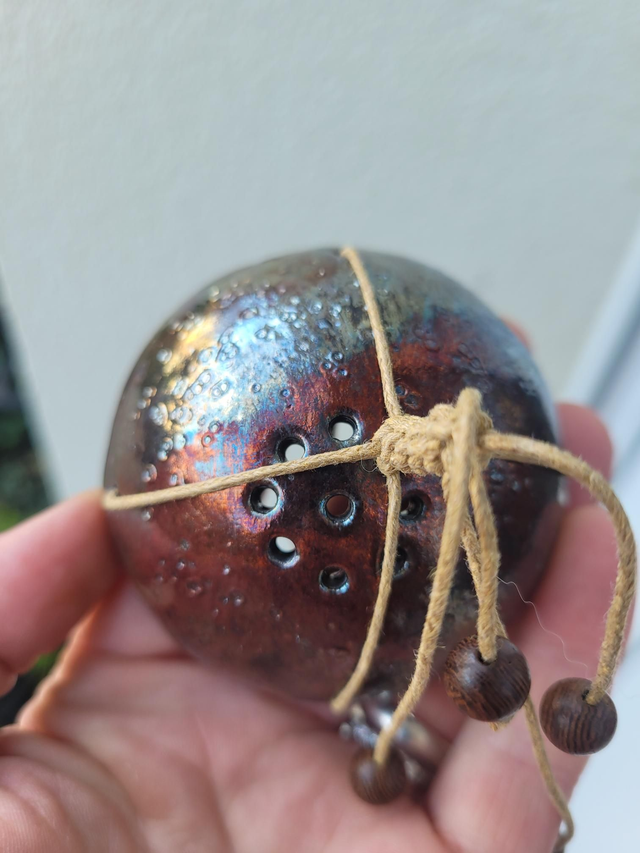 Porte-boule de graisse céramique – Bronze Irisé &amp; Cuivre - Fait main
