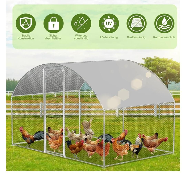 Chicken shed  galvanised steel frame 3x2x2m