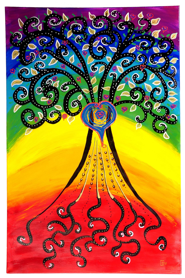 Grand Tableau &quot;Arbre de l&#039;Amour&quot;