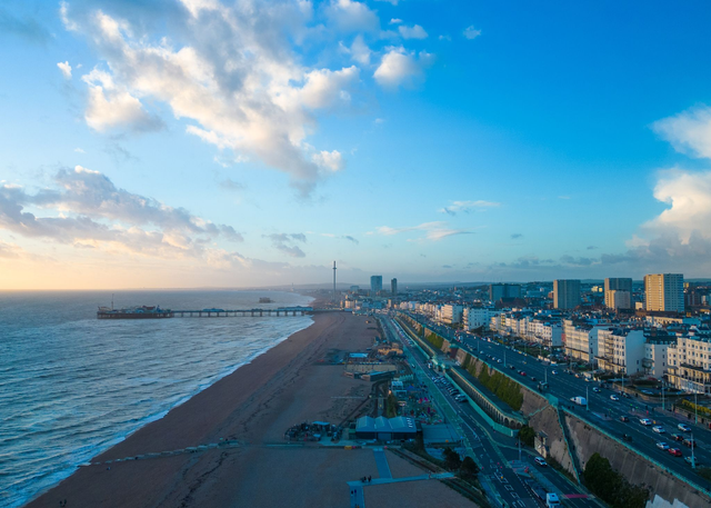 Aerial Brighton Sunset Greeting Card