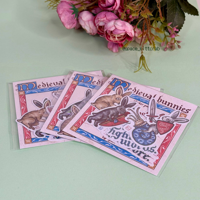 Medieval bunnies sticker pack (paket nalepk)