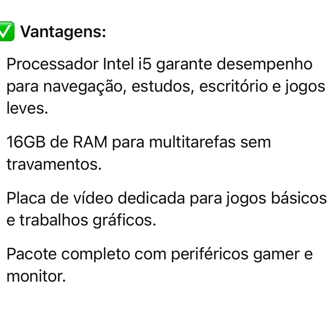 Pc Gamer Completo Intel 15 16Gb SSD 240Gb Placa de Video 2Gb Aquario Monitor 19
