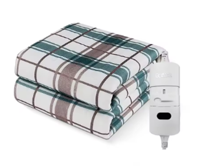 Luxe Elektrische deken 150x120cm - Grijs met groen