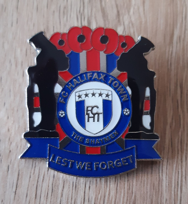 FC Halifax Town 2024 Poppy Enamel Pin Badge 
