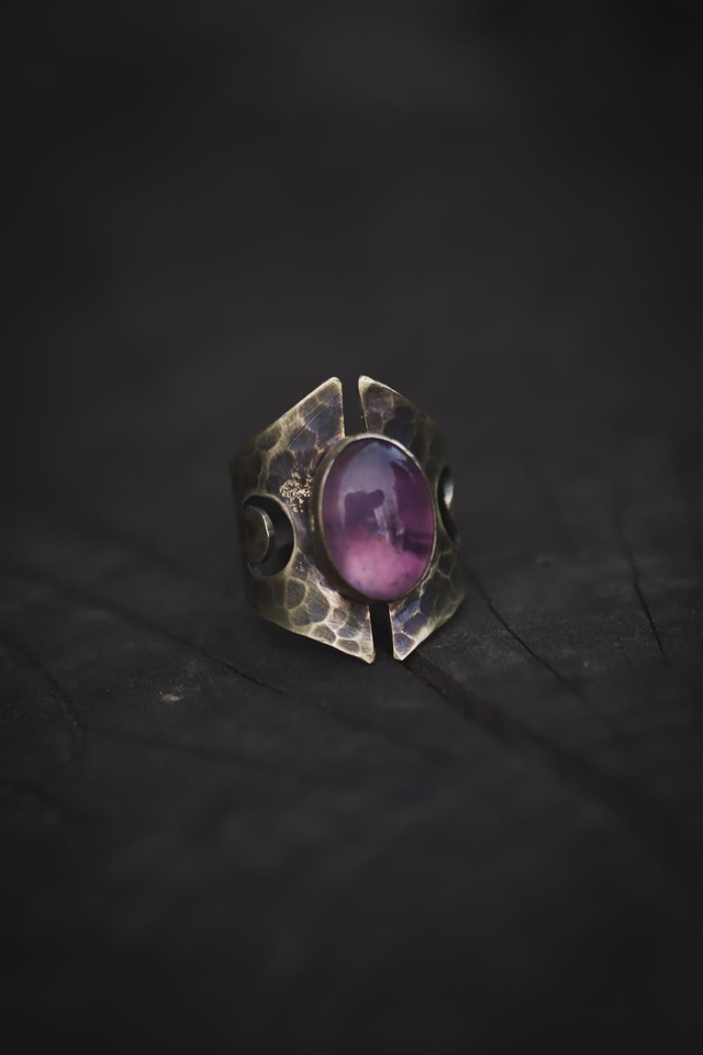 ◈ Moon ◈ Bague améthyste réglable 