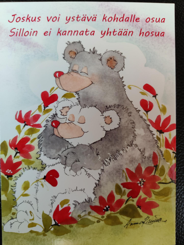 Postikortti Joskus voi ystävä kohdalle osua...