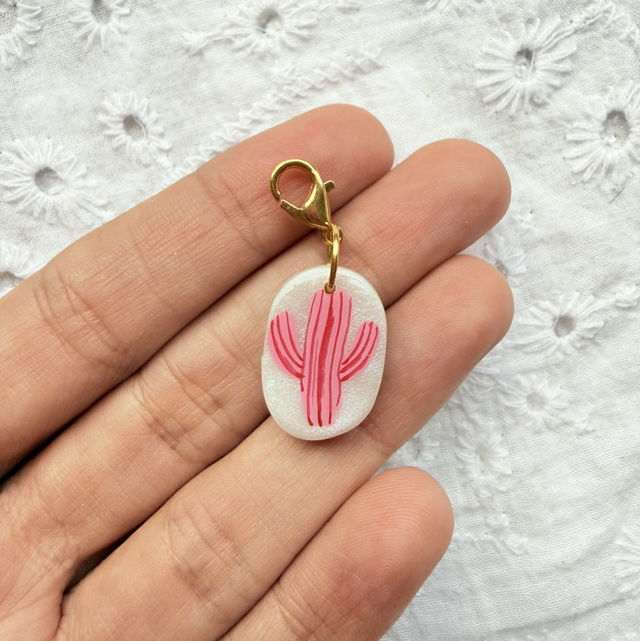 Pink Cactus Charm