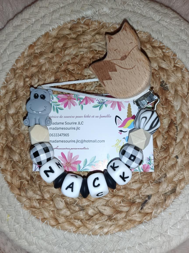 Attache tétine Hippopotame 