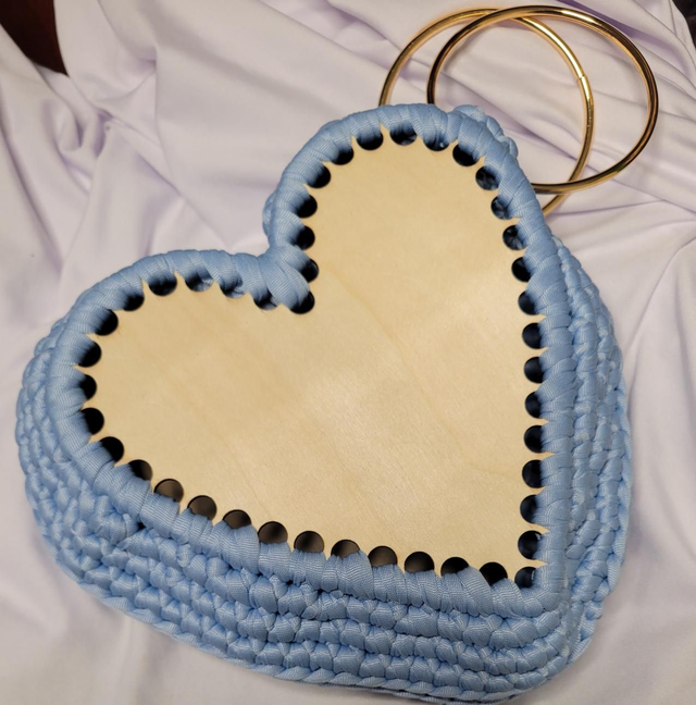Mini heart shaped bag[ baby blue]