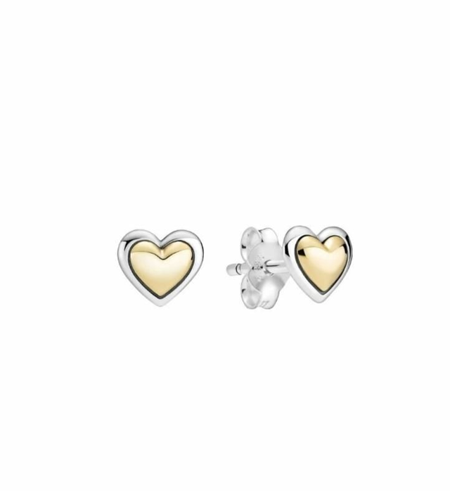 Clous d'oreilles coeurs bombés 