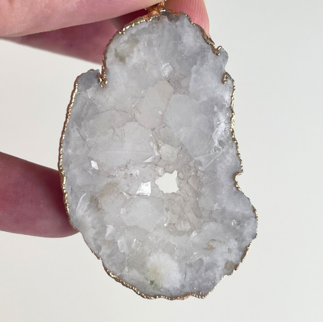 White geode necklace