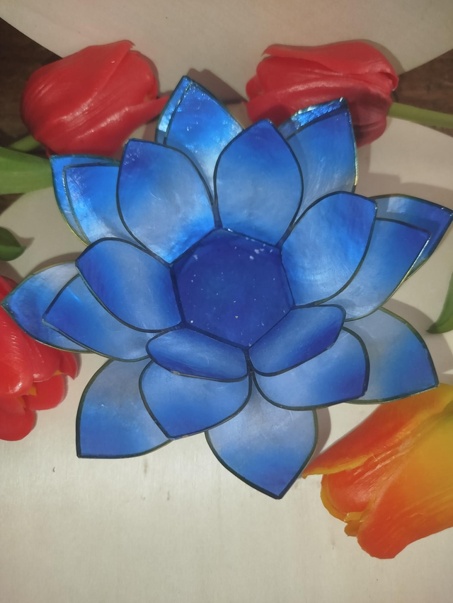 🌺 Bougeoir Lotus Bleu – Lumière &amp; Intuition de