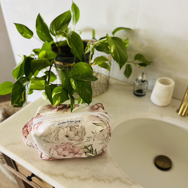 Trousse de toilette grand format "Pivoines"